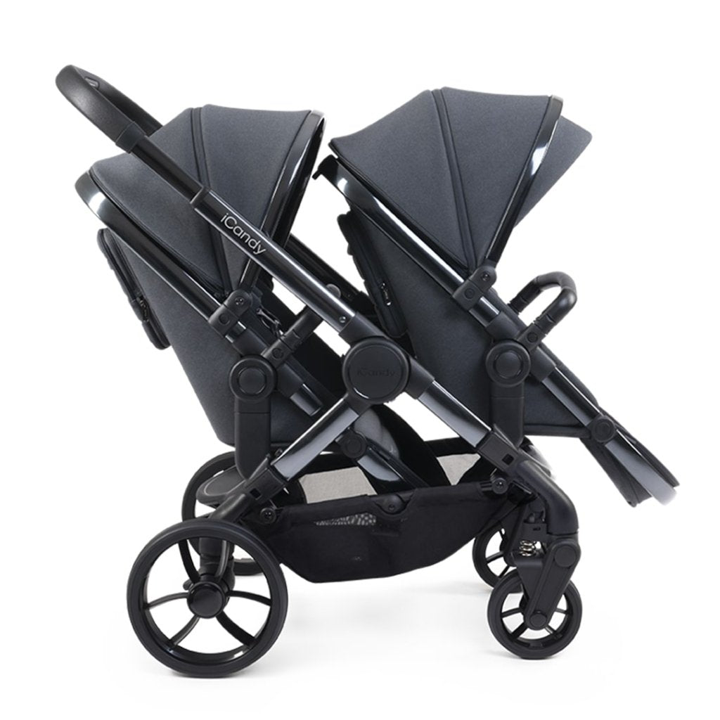 Bambinista - ICANDY - Travel - ICANDY Peach 7 Double Pushchair and Carrycot Complete Bundle Set - Truffle