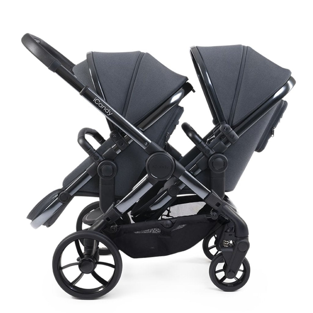 Bambinista - ICANDY - Travel - ICANDY Peach 7 Double Pushchair and Carrycot Complete Bundle Set - Truffle