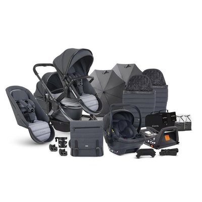 Bambinista - ICANDY - Travel - ICANDY Peach 7 Double Pushchair and Carrycot Complete Bundle Set - Truffle