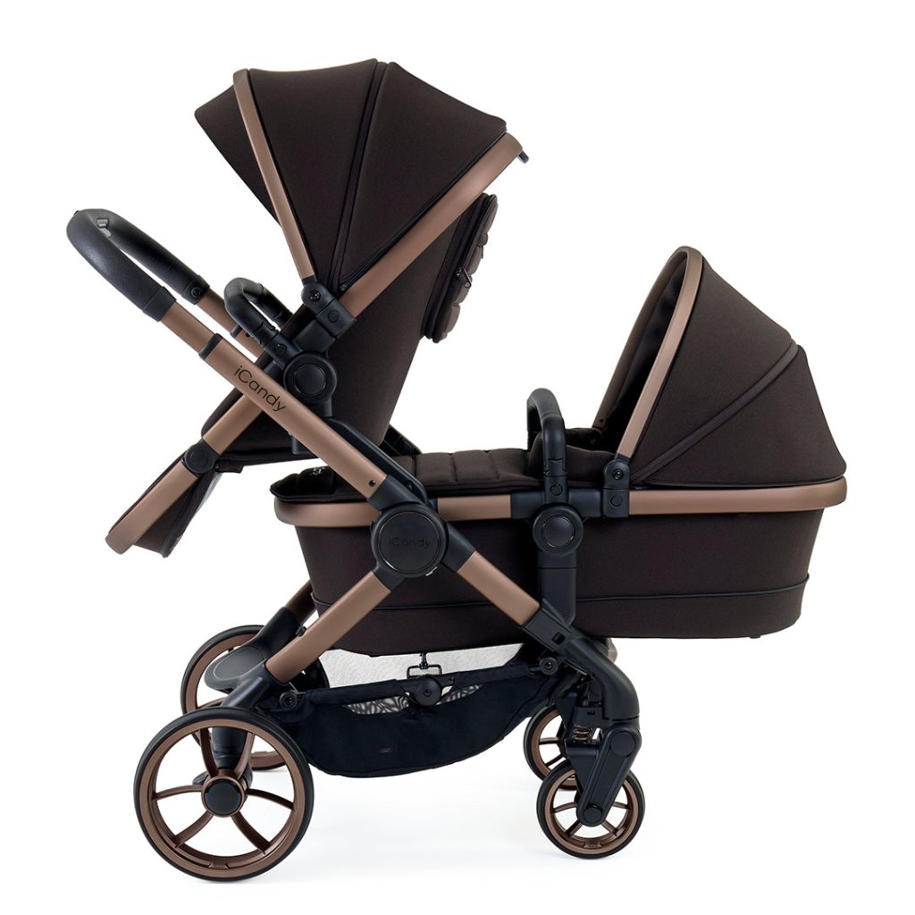 Bambinista - ICANDY - Travel Bundles - ICANDY Peach 7 Double with Black Cocoon Car Seat & Base - Pecan