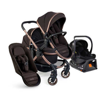 Bambinista - ICANDY - Travel Bundles - ICANDY Peach 7 Double with Black Cocoon Car Seat & Base - Pecan