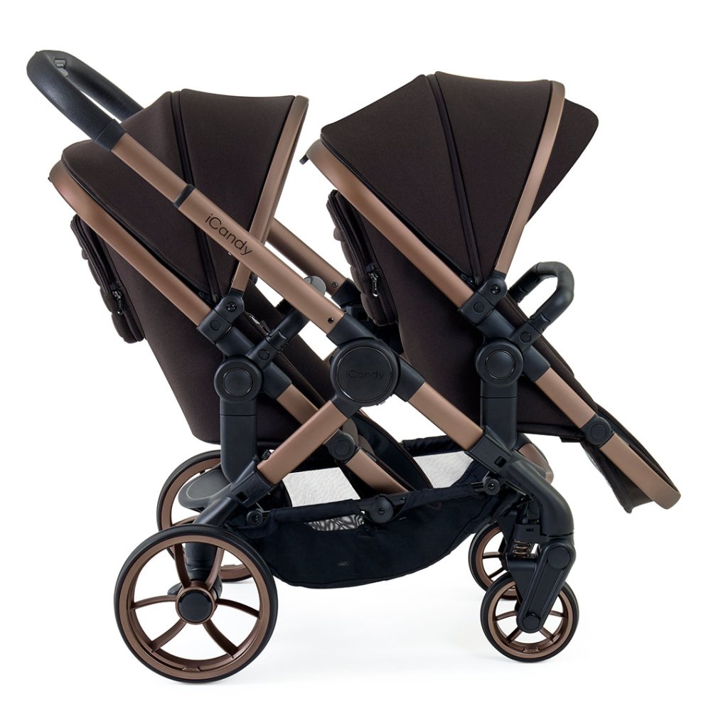 Bambinista - ICANDY - Travel Bundles - ICANDY Peach 7 Double with Black Cocoon Car Seat & Base - Pecan