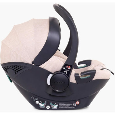 Bambinista-ICANDY-Travel-ICANDY Peach 7 Double with Latte Cocoon Car Seat & Base - Blonde (Biscotti)