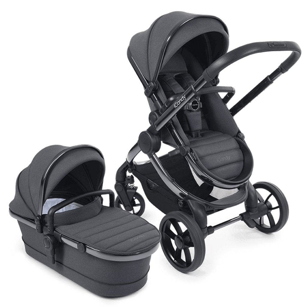 Bambinista-ICANDY-Travel-ICANDY Peach 7 Pushchair and Carrycot Combo Set - Dark Grey