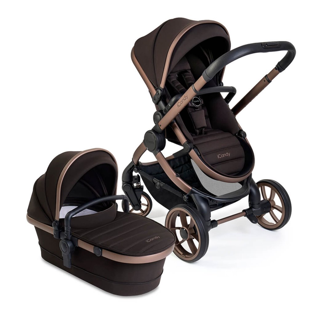 Bambinista - ICANDY - Travel Bundles - ICANDY Peach 7 Pushchair and Carrycot Combo Set - Pecan