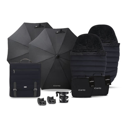 Bambinista - ICANDY - Travel - ICANDY Peach 7 Twin Complete Bundle - Black Edition