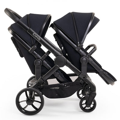 Bambinista - ICANDY - Travel - ICANDY Peach 7 Twin Pushchair and Carrycot Combo Set - Black Edition