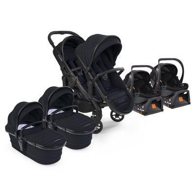 Bambinista - ICANDY - Travel - ICANDY Peach 7 Twin Pushchair and Carrycot Combo Set - Black Edition