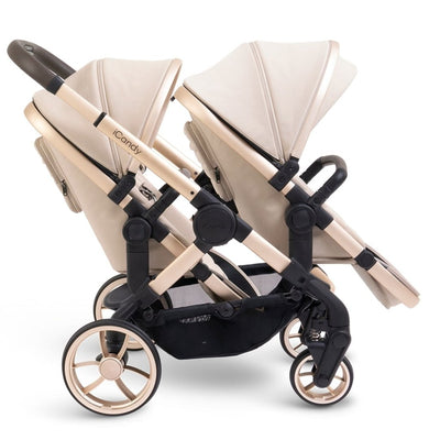 Bambinista - ICANDY - Travel - ICANDY Peach 7 Twin Pushchair and Carrycot Combo Set - Blonde (Biscotti)