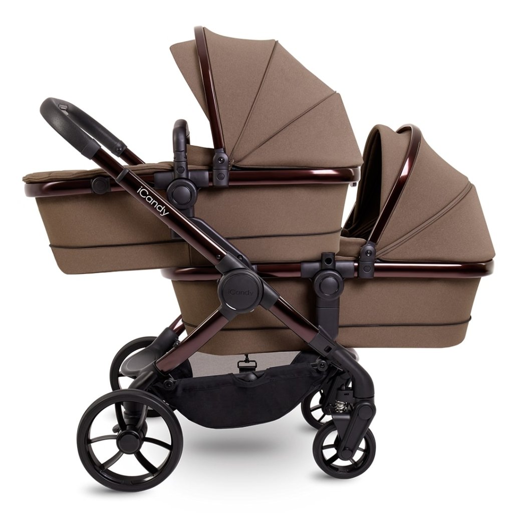 Bambinista - ICANDY - Travel - ICANDY Peach 7 Twin Pushchair and Carrycot Combo Set - Coco