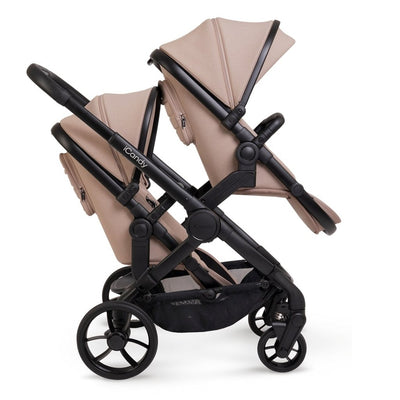 Bambinista - ICANDY - Travel - ICANDY Peach 7 Twin Pushchair and Carrycot Combo Set - Jet (Cookie)