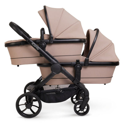 Bambinista - ICANDY - Travel - ICANDY Peach 7 Twin Pushchair and Carrycot Combo Set - Jet (Cookie)