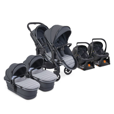 Bambinista - ICANDY - Travel - ICANDY Peach 7 Twin Pushchair and Carrycot Combo Set - Phantom (Truffle)