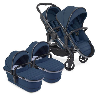 Bambinista - ICANDY - Travel - ICANDY Peach 7 Twin Pushchair Bundle With 2 x Cocoon Car Seat & Base - Cobalt