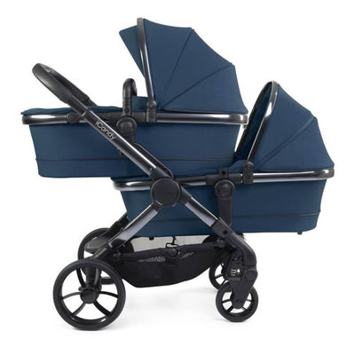 Bambinista - ICANDY - Travel - ICANDY Peach 7 Twin Pushchair Bundle With 2 x Cocoon Car Seat & Base - Cobalt