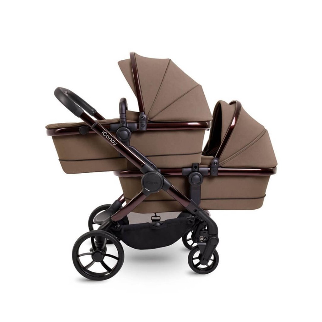 Bambinista - ICANDY - Travel - ICANDY Peach 7 Twin Pushchair Bundle With 2 x Cocoon Car Seat & Base - Coco