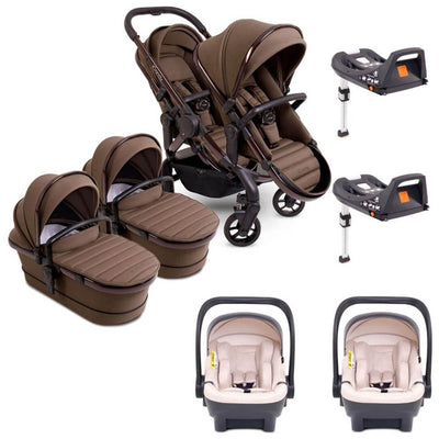 Bambinista - ICANDY - Travel - ICANDY Peach 7 Twin Pushchair Bundle With 2 x Cocoon Car Seat & Base - Coco