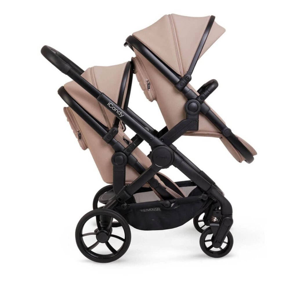 Bambinista - ICANDY - Travel - ICANDY Peach 7 Twin Pushchair Bundle With 2 x Cocoon Car Seat & Base - Cookie