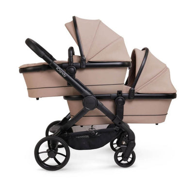 Bambinista - ICANDY - Travel - ICANDY Peach 7 Twin Pushchair Bundle With 2 x Cocoon Car Seat & Base - Cookie