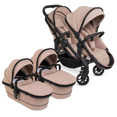 Bambinista - ICANDY - Travel - ICANDY Peach 7 Twin Pushchair Bundle With 2 x Cocoon Car Seat & Base - Cookie