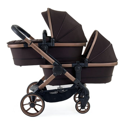 Bambinista - ICANDY - Travel Bundles - ICANDY Peach 7 Twin Pushchair Bundle With 2 x Cocoon Car Seat & Base - Pecan