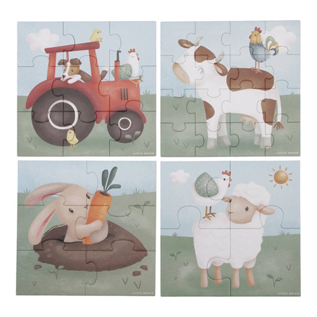 Bambinista - LITTLE DUTCH - Toys - LITTLE DUTCH 4 In 1 Puzzles FSC - Little Farm