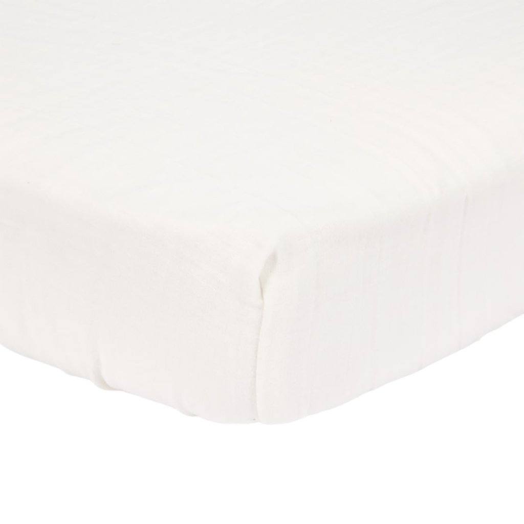 Bambinista - LITTLE DUTCH - LITTLE DUTCH Fitted Bassinet Sheet Muslin - Soft White