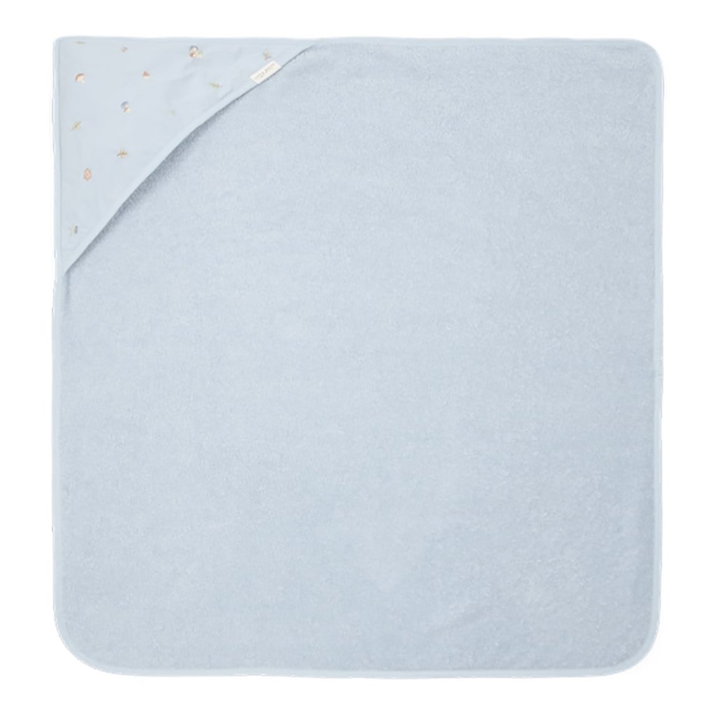 Bambinista - LITTLE DUTCH - LITTLE DUTCH Hooded towel embroidered 100x100 cm - Blue