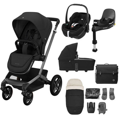 Bambinista - MAXI COSI - Travel - MAXI COSI Fame 10 Piece 360 PRO2 Pushchair Premium Travel System - Twillic Black