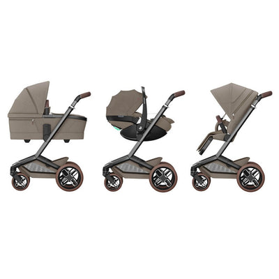 Bambinista - MAXI COSI - Travel - MAXI COSI FAME 10 Piece Premium Travel System with FamilyFix 360 Pro2 - Twilic Truffle (Brown Wheel)