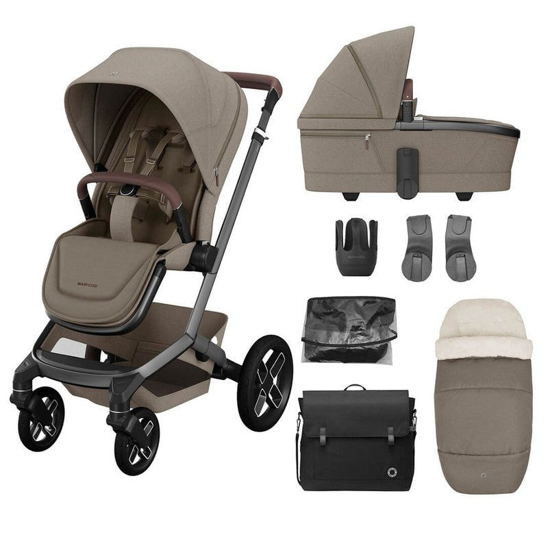 Bambinista - MAXI COSI - Travel - Maxi - Cosi FAME 7 Piece Essential Travel System - Twillic Truffle (Black Wheels)