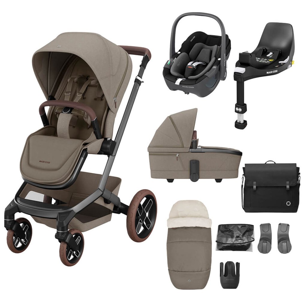 Bambinista - MAXI COSI - Travel - MAXI COSI FAME 9 Piece Complete Travel System - Twillic Truffle (Brown Wheels)