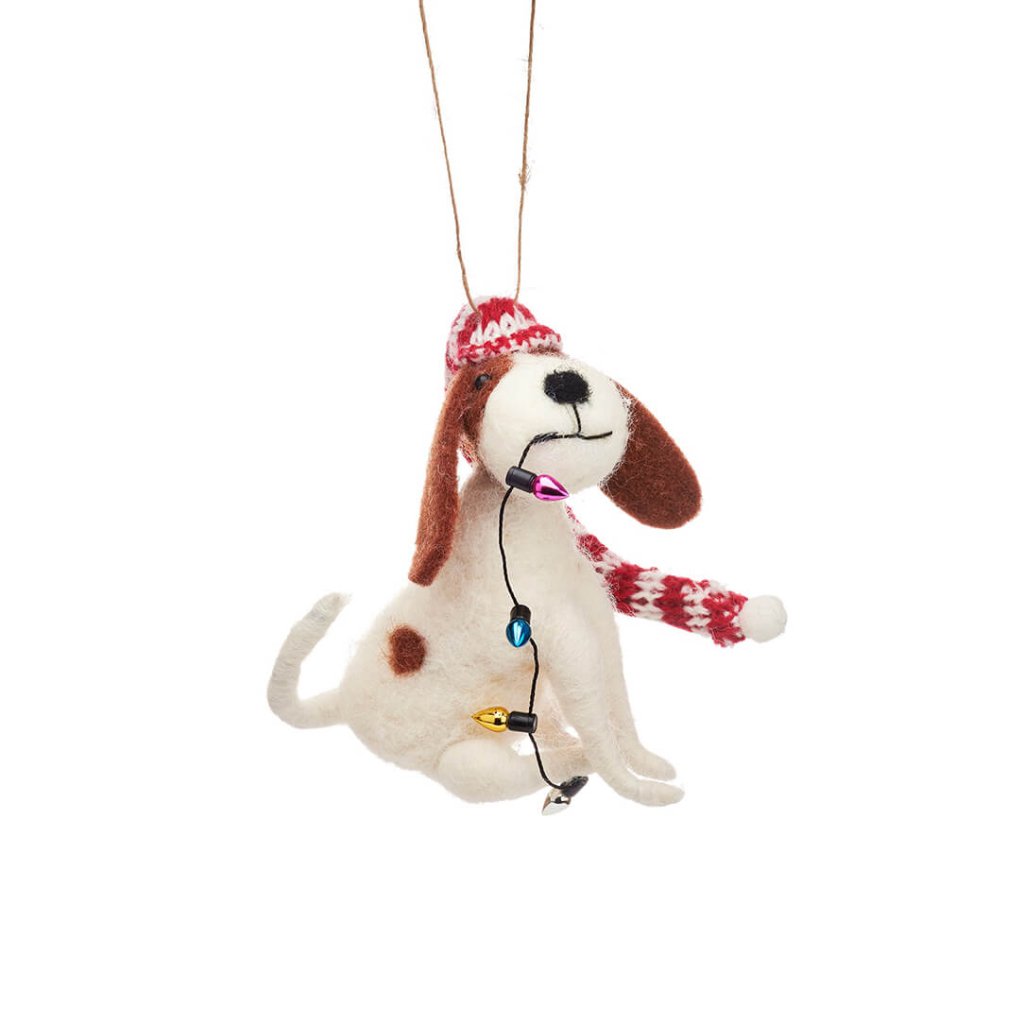 Bambinista - SASS AND BELLE - Decor - SASS AND BELLE Dog with Fairy Lights Felt Decoration