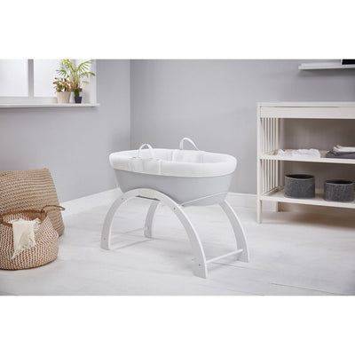 Bambinista - SHNUGGLE - Bedding - SHNUGGLE Dreami Moses Basket with Curve Stand - Pebble Grey Base