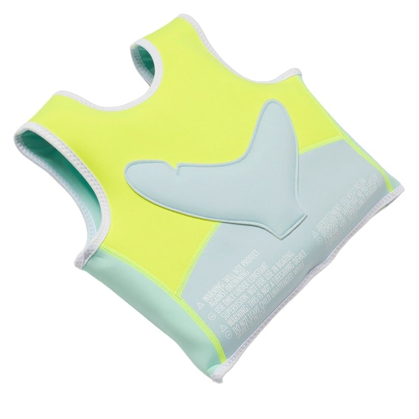 Bambinista - SUNNYLIFE - SUNNYLIFE Salty the Shark Swim Vest Aqua - Neon Yellow