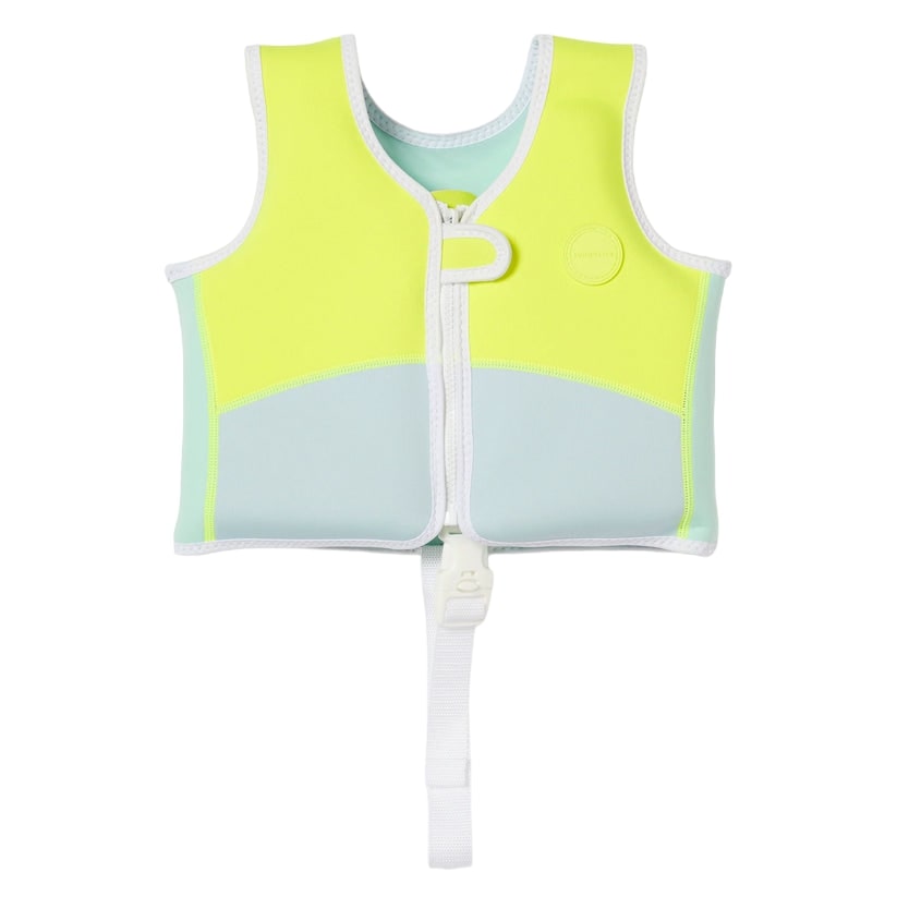 Bambinista - SUNNYLIFE - SUNNYLIFE Salty the Shark Swim Vest Aqua - Neon Yellow