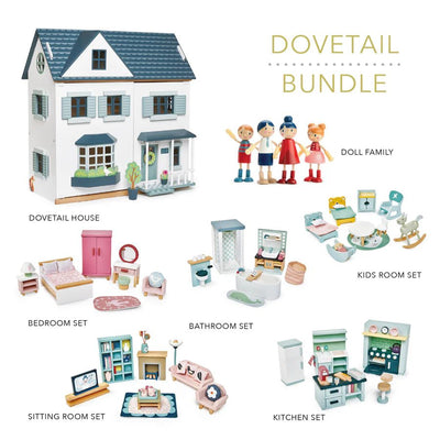 Bambinista - TENDER LEAF TOYS - Toys - TENDER LEAF Dovetail Complete Bundle - Includes House, 5 x Room Sets and Doll Family