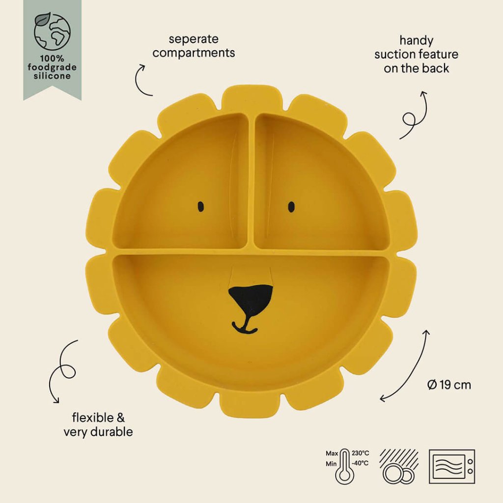 Bambinista - TRIXIE - Tableware - TRIXIE Silicone divided suction plate - Mr. Lion