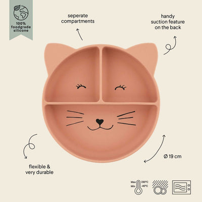 Bambinista - TRIXIE - Tableware - TRIXIE Silicone divided suction plate - Mrs. Cat