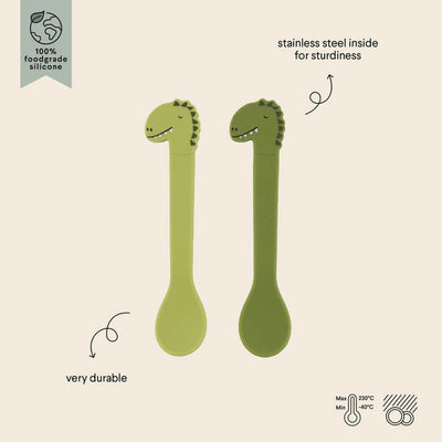 Bambinista - TRIXIE - Tableware - TRIXIE Silicone spoon 2 - pack - Mr. Dino