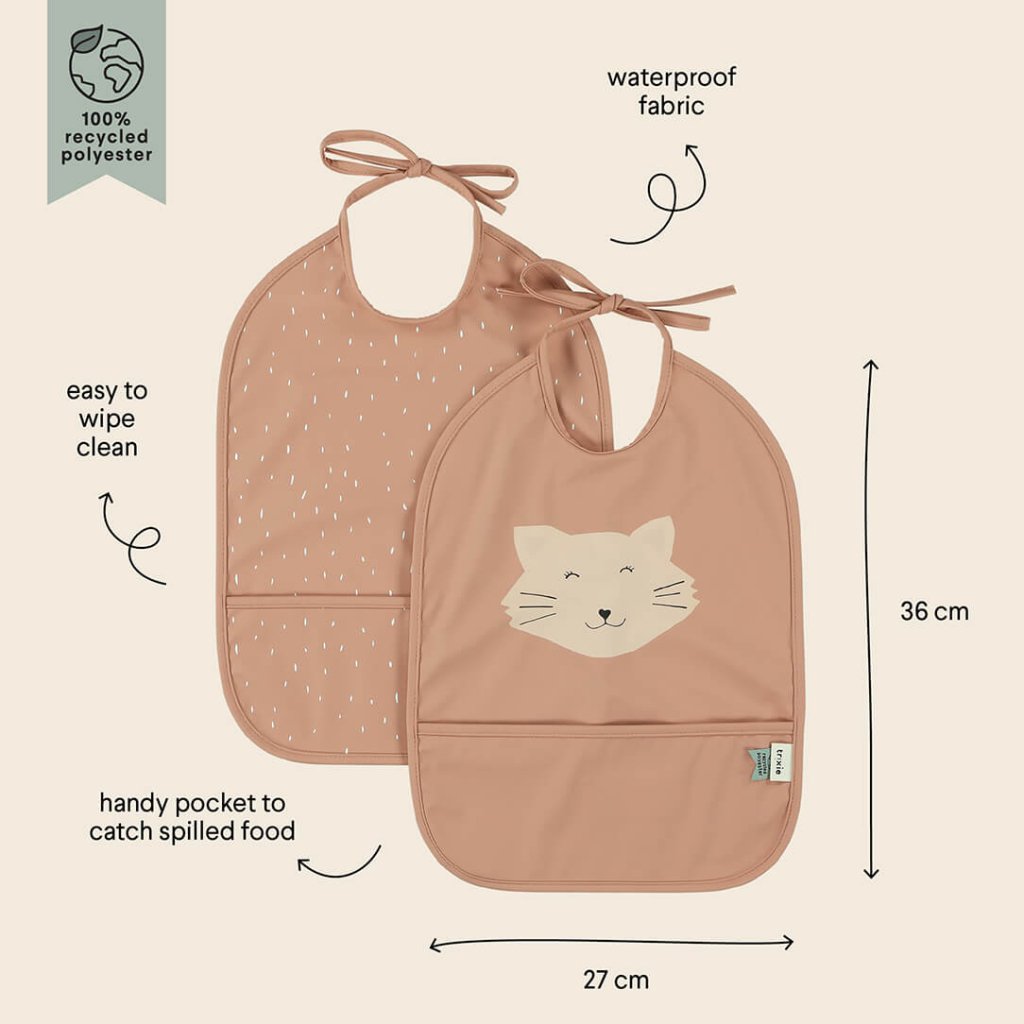 Bambinista - TRIXIE - Tableware - TRIXIE Waterproof bib 2 - pack - Mrs. Cat