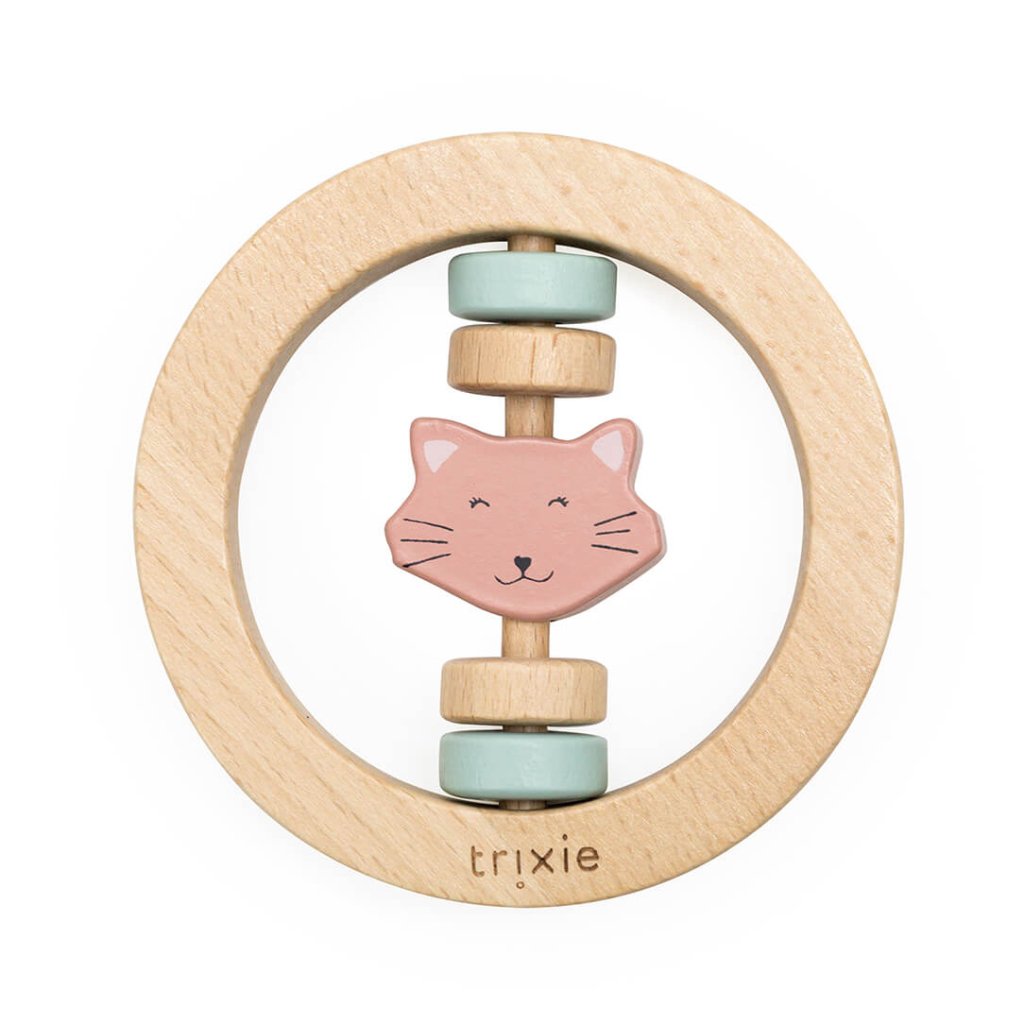 Bambinista - TRIXIE - Toys - TRIXIE Wooden round rattle - Mrs. Cat