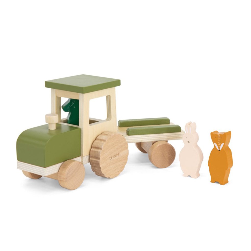 Bambinista - TRIXIE - Toys - TRIXIE Wooden tractor with trailer