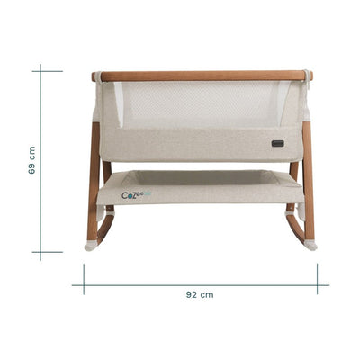 Bambinista-TUTTI BAMBINI-Travel-TUTTI BAMBINI CoZee Air Bedside Crib - Scandinavian Walnut/Ecru