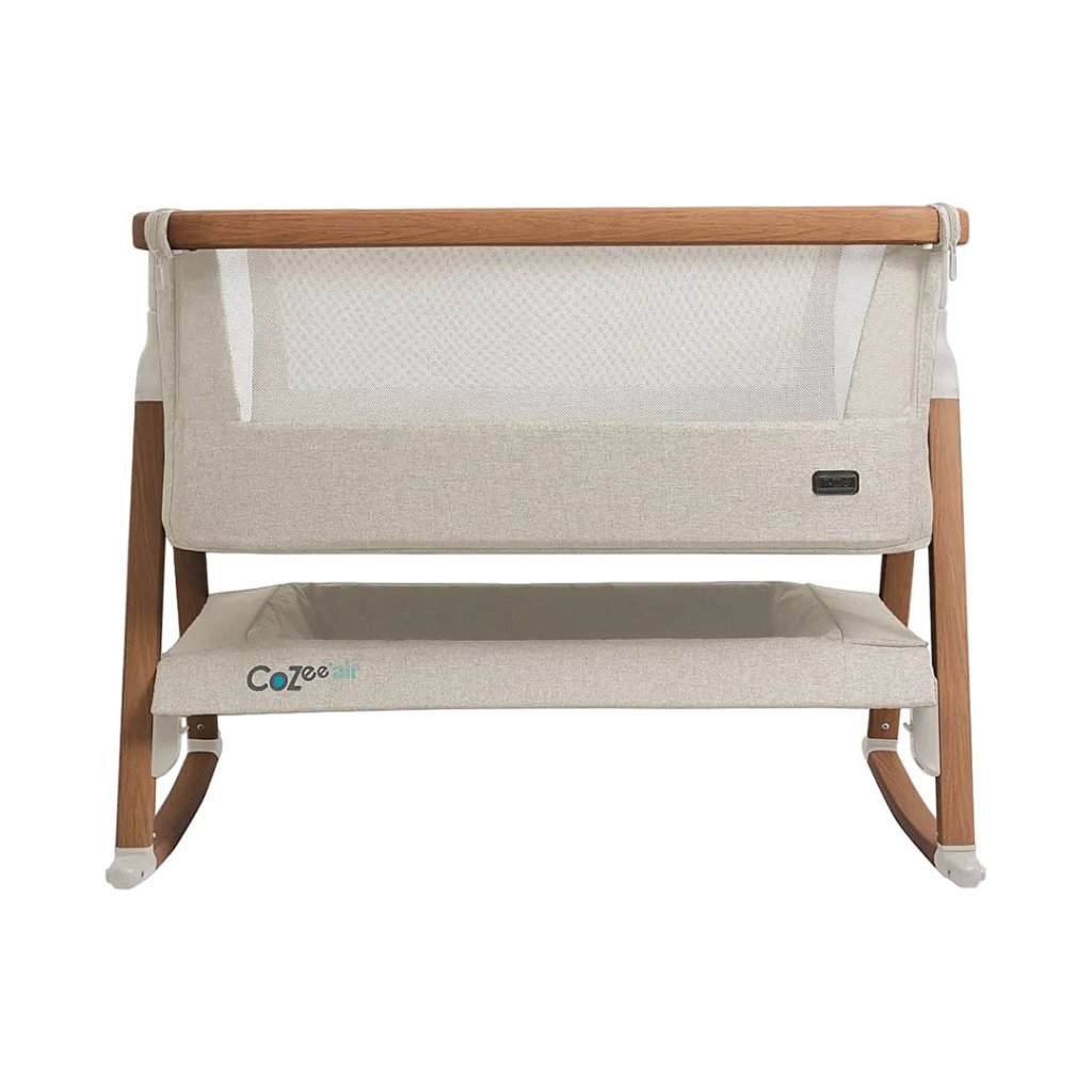 Bambinista-TUTTI BAMBINI-Travel-TUTTI BAMBINI CoZee Air Bedside Crib - Scandinavian Walnut/Ecru