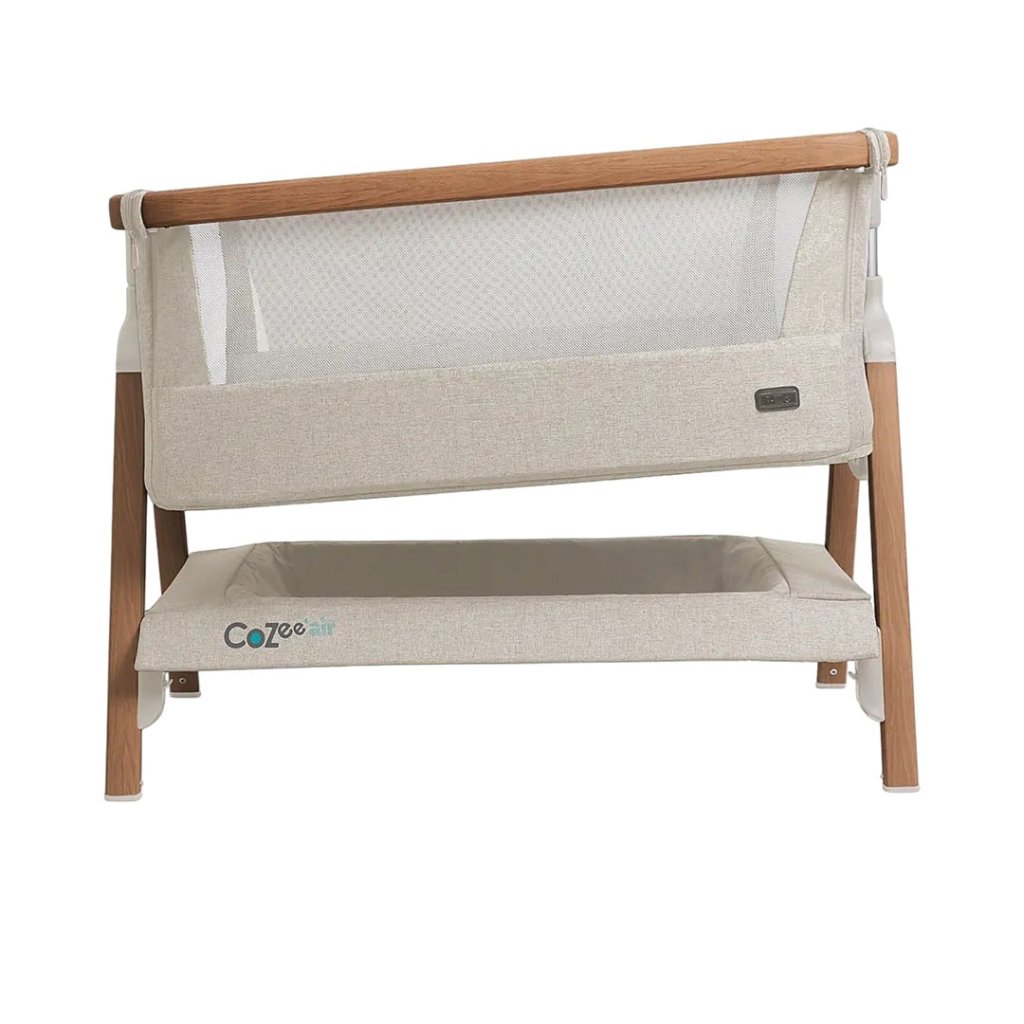 Bambinista-TUTTI BAMBINI-Travel-TUTTI BAMBINI CoZee Air Bedside Crib - Scandinavian Walnut/Ecru