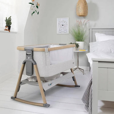 Bambinista-TUTTI BAMBINI-Travel-TUTTI BAMBINI CoZee Air Bedside Crib - Sterling Silver/Oak