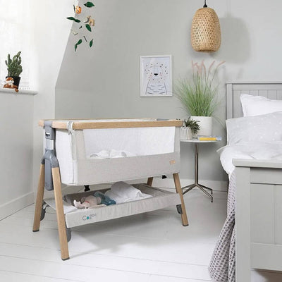 Bambinista-TUTTI BAMBINI-Travel-TUTTI BAMBINI Cozee Bedside Crib-Oak/Sterling Silver