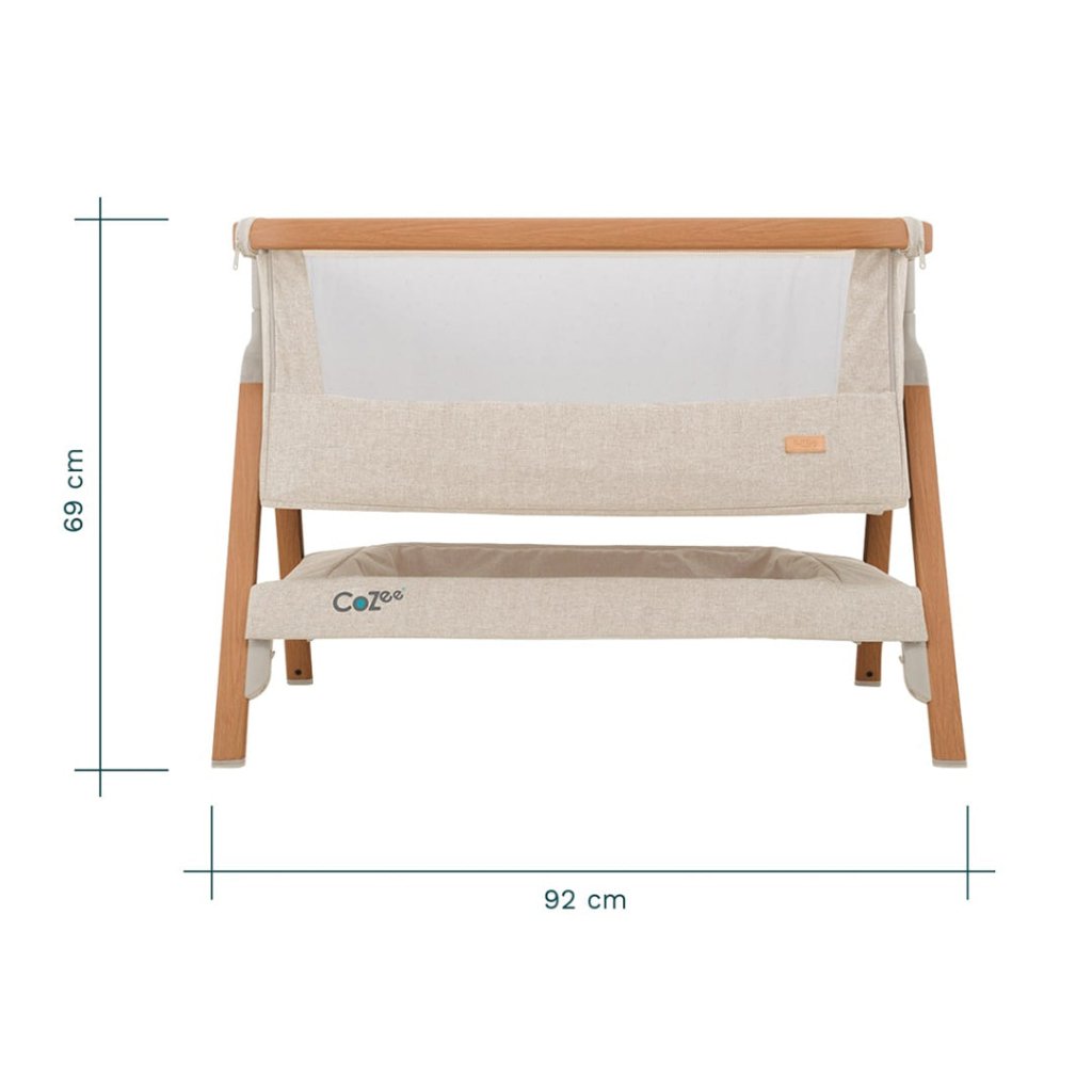 Bambinista-TUTTI BAMBINI-Travel-TUTTI BAMBINI Cozee Bedside Crib - Scandinavian Walnut/Ecru