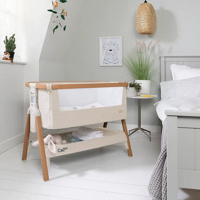 Bambinista-TUTTI BAMBINI-Travel-TUTTI BAMBINI Cozee Bedside Crib - Scandinavian Walnut/Ecru